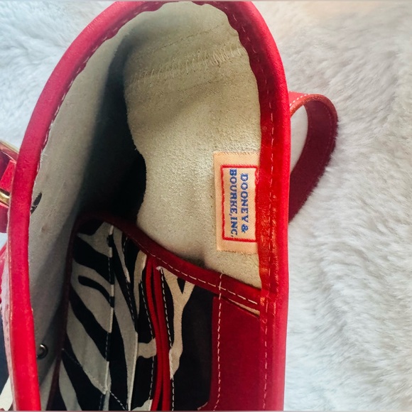 Dooney & Bourke Zebra Print Tote with Red Accents - Picture 9 of 11